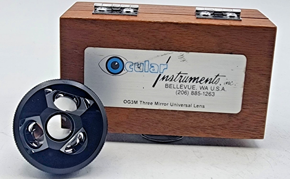 Ocular Instruments Og3M 3 Mirror Universal Diagnostic Lens + Original Wood Case