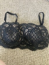 Victoria s Secret Dream Angels Push Up Black Lace Bra 32C Underwire