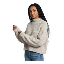 Other Stories Wool Mock Neck Ribbed Chunky Knit Sweater Womens Medium