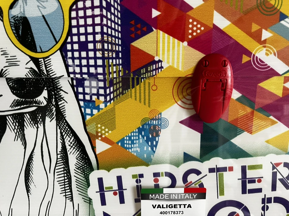 cartellina valigetta scuola disegno arte polionda 56,5x36,5x5,5 manico rosso dog - Immagine 3 di 4