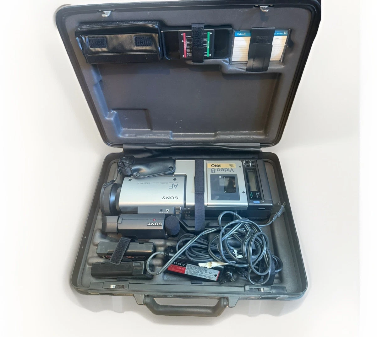 Close Up Of A Vintage Sony Video 8 Camcorder Seen Against A White Background 2hjtbpx