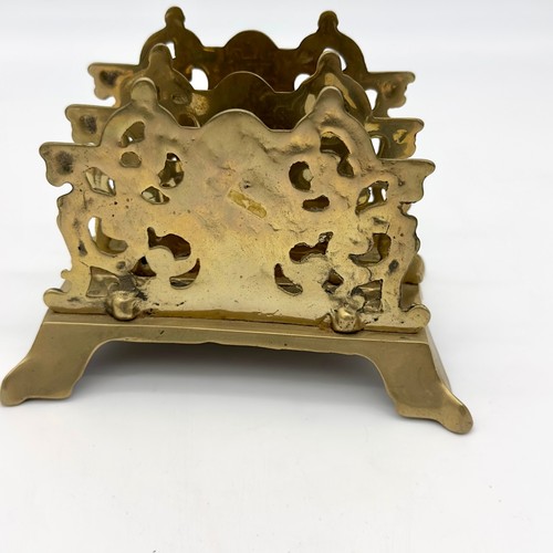 Vintage Cast Brass Letter Napkin Holder Desk Rack Decor Art Nouveau Victorian St - 第 5/12 張圖片