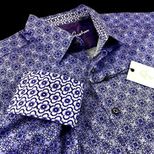 Robert Graham Geometric Paisley Floral Diamond Gentleman Sport Shirt 228 XL