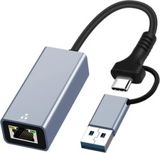 USB C to Ethernet Adapter, USB 3.0 to RJ45 Gigabit LAN 1000 Mbps Wired Network,