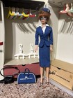1960s Mattel Brunette Bubble Barbie American Airlines Stewardess Outfit W/Case — photo 3