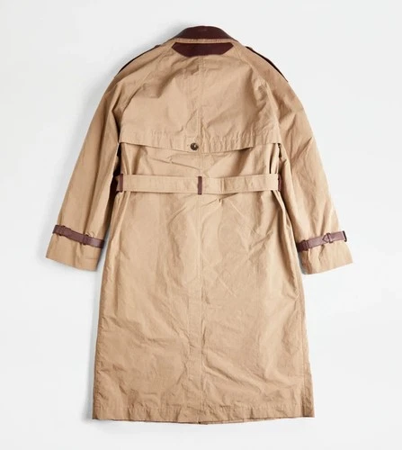Authentic Tods Mens Trench Coat with Leather Inserts Beige 52 IT 42 UK XL £2,895 image 2