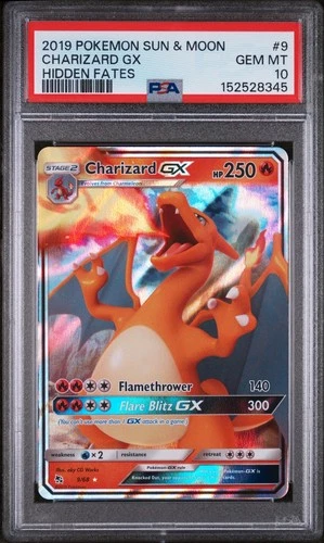 Pokemon Charizard GX PSA 10 Gem Mint 9/68 SM Hidden Fates Ultra Rare 2019