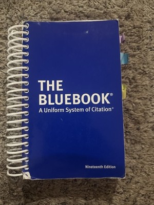 The Bluebook A Uniform System of Citation Nineteenth 19th Edition Spiral Bound