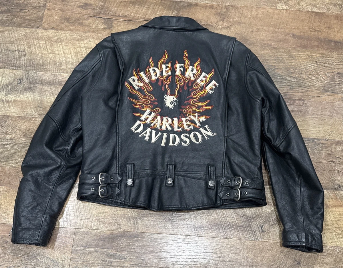 Harley Davidson Leather Jacket Flames for sale | eBay