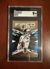 2017 Panini Donruss Elite Cam Newton Fired Up Gold 1/1 SGC 9 Mint Panthers #5