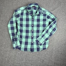 Camisa con botones UNTUCKit para hombre manga larga Bonarda azul/verde a cuadros talla M