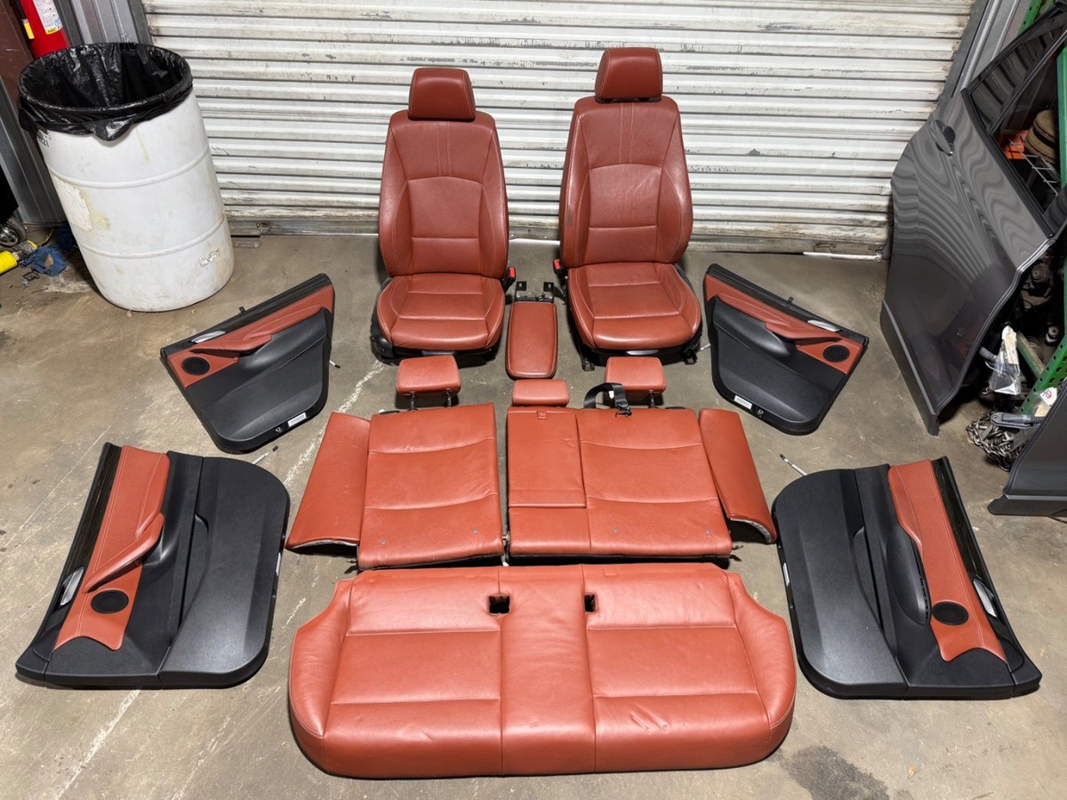 11-17 BMW X3 Nevada Red Brown Interior Seats Set Front Rear Door