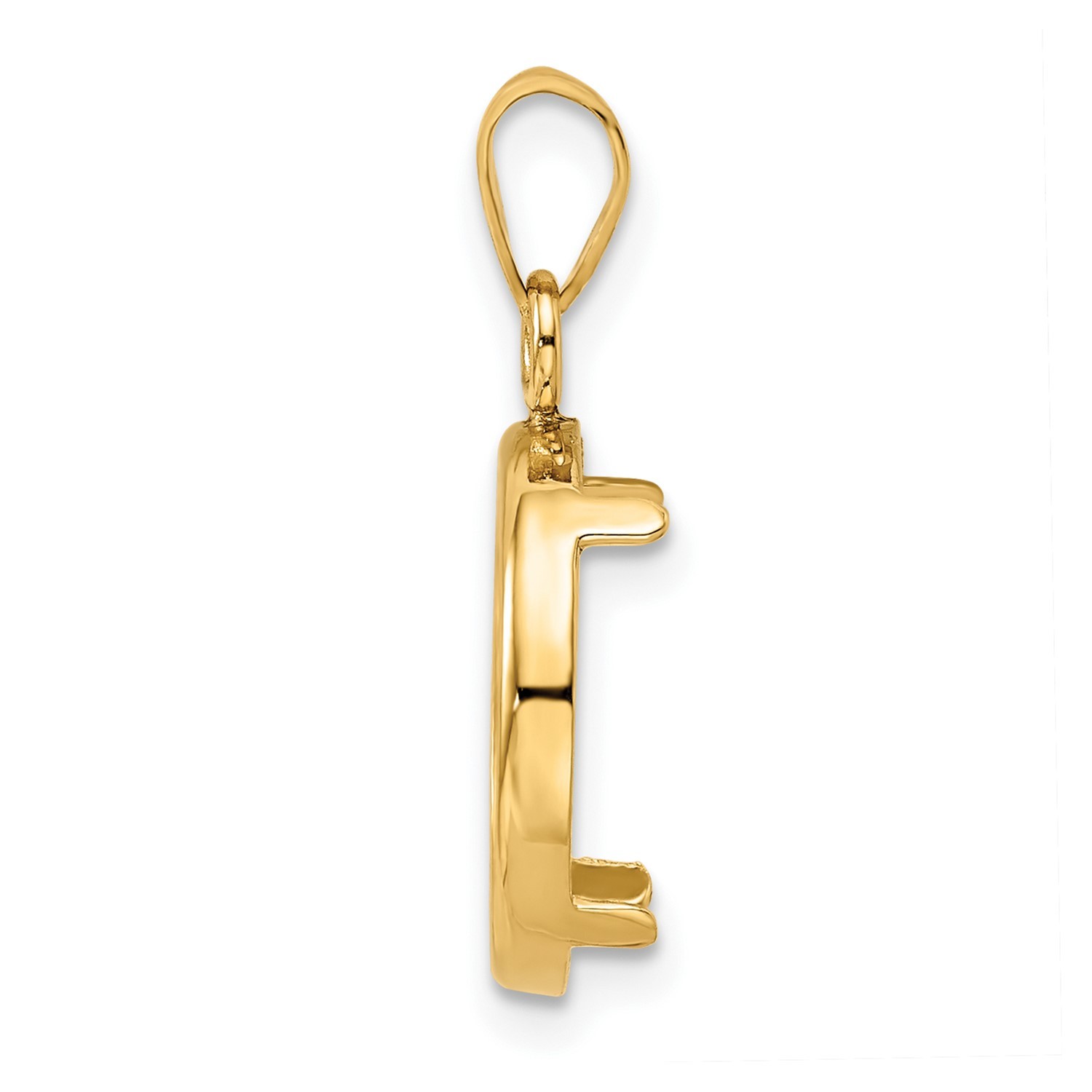 14k Yellow Gold Plain Edge Coin Bezel Pendant Prong Mounting - For ...
