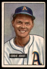 1951 Bowman #119 EDDIE JOOST  Philadelphia Athletics  VG/EX