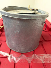 Vintage Silver Metal Freshwater Fishing Bait Bucket/Box w/ Perforated Insert Lid