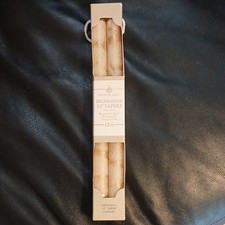 Northern Lights 12in Cream/Gold Taper Candles 2-Pack Unscented Smokeless