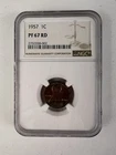 1957 Proof Lincoln Cent certified PF 67 RD by NGC! sku 017
