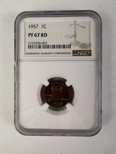 1957 Proof Lincoln Cent certified PF 67 RD by NGC! sku 017