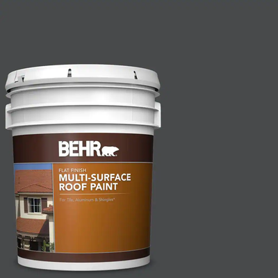 #ad NEW 5 Gal Black Slate Flat Roof Paint Multi Surface Exterior Strong Protection $163.99
