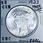 1923 P BU GEM PEACE SILVER DOLLAR UNC MS+++ U.S. MINT RARE COIN 8286