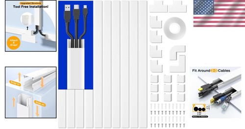 Flame-Retardant 157in Cord Hider - Stylish Wire Covers for Safe & Tidy Spaces - Afbeelding 2 van 12