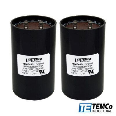 TEMCo 400-480 Uf/MFD 165 VAC Volts Round Start Capacitor 50 Hz Lot 1