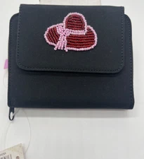 New With Tag Red Hat Society Black With Red Hat Beaded Wallet
