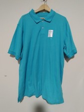 Saddlebred Comfort Flex Men's Size L Turq Tropi Color Polo Shirt