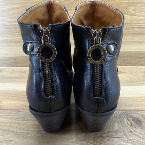 Botines Fiorentini Baker para mujer con cremallera trasera 11 EU 41 cuero negro fruncido reunido - Imagen 7 de 10