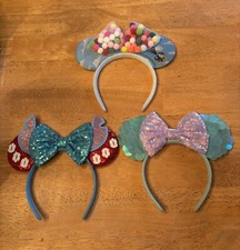 Disney Parks Minnie Mouse Bow Sequins Ear Headbands. Lot Of 3. Different Themes