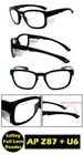 Clear Safety Readers Full Lens +1.00~+3.00 w/ Side Shield ANSI Z87+ U6