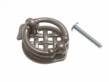 100 X Lattice Cupboard Drawer Knobs Antique Brass Finish 35mm + Screws Onestop