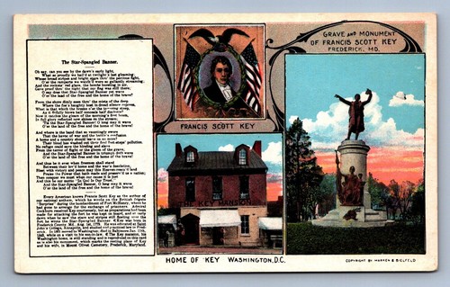 Postcard Vtg Washington DC Home And Grave Of Francis Scott Key