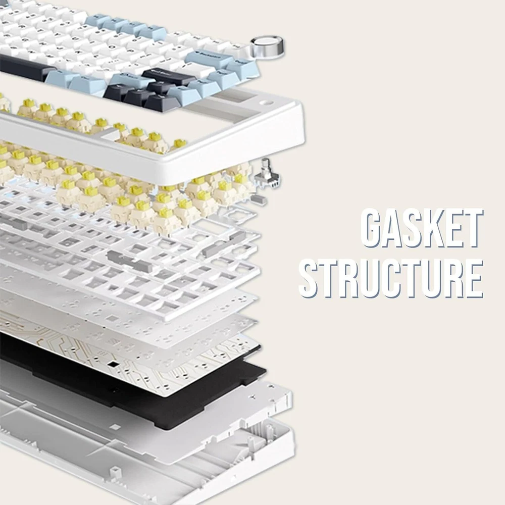 Mechanical Keyboard, 75% Wireless Hot Swap Gaming Keyboard with 5-Layer Padding