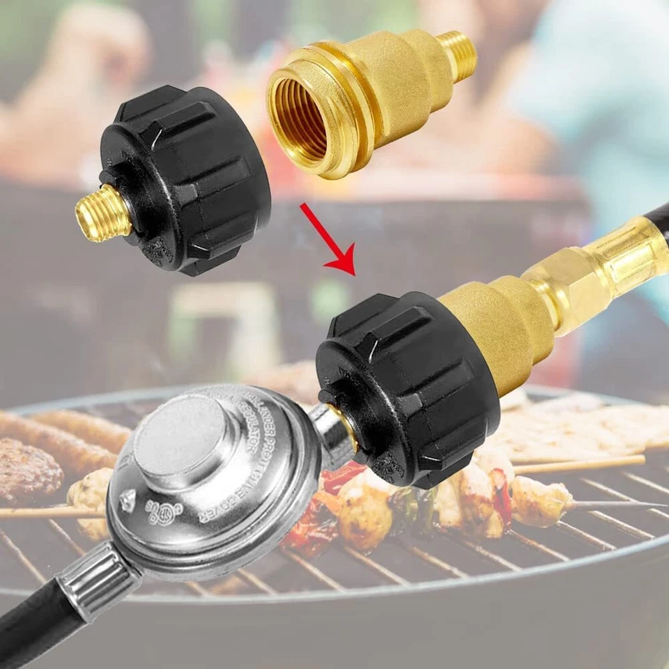 Adaptador de tanque roscado macho NPT conexión rápida QCC1 tuerca gas propano 1/4"" Foto 3 de 4