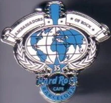 Hard Rock Cafe BARCELONA 2006 Ambassadors of Rock HRC 35th Year Logo PIN #33697