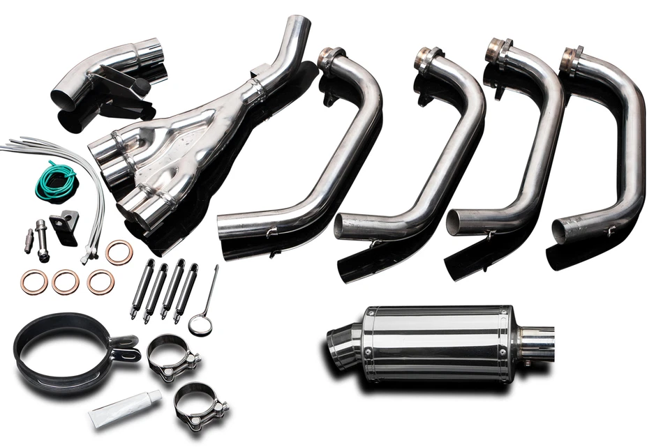 Silenciador de escape completo Yamaha XJ600 S/N Delkevic 4-1 SS70 9" acero inoxidable 92-03 Foto 2 de 4