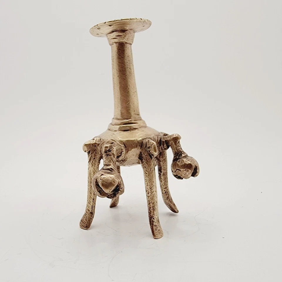 Antiguo candelabro ritual de bronce tibetano de 1800 campana incensaria - grande 6" de alto Foto 2 de 4