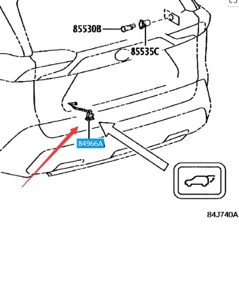  Interruptor de puerta trasera automático Toyota OEM 84966-42020 para RAV4 Foto 2 de 4