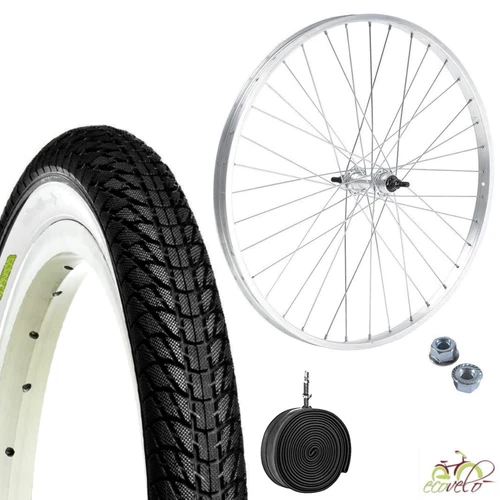 Front Wheel 20" X 1.75 + White Black Tire + Vintage Graziella Bike Inner Tube