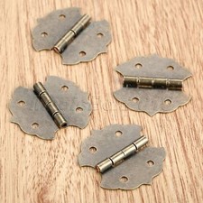 Bisagras a tope de bronce vintage 4 piezas bisagra de gabinete de flores herrajes de decoración 29*31 mm