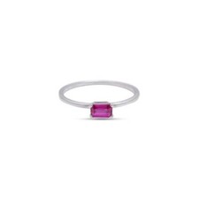 0.56 Ct Ruby Christmas Prong Ring 925 Solid Sterling Silver