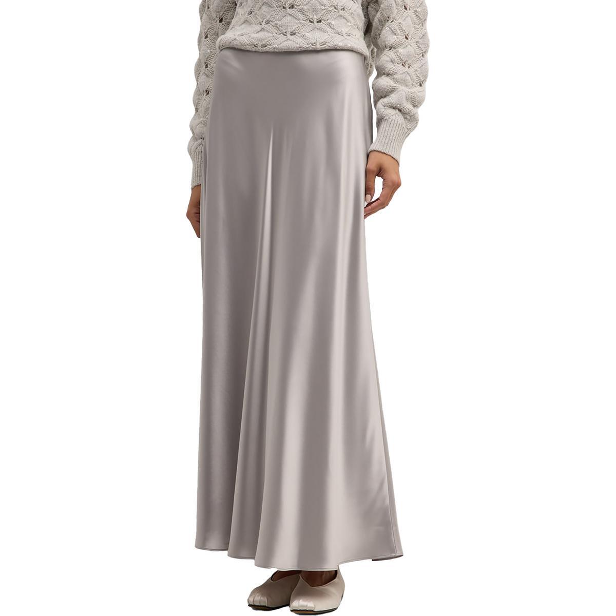 Женская однотонная юбка макси с уклоном Lafayette 148 New York BHFO 0207
