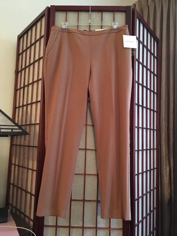 NWT Womens Ankle Pants Stretch Straight Leg SideZip Size 8 ELLEN TRACY EasyCare