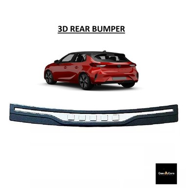 3D Bumper Protector S. Steel Chrome and Black ABS For VAUXHALL / OPEL CORSA 19up