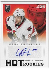 2013-14 SCORE CORY CONACHER HOT ROOKIES AUTO RC #621 OTTAWA SENATORS