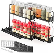 SpaceAid Pull Out Spice Rack Organizer for Cabinet, Heavy Duty Slide Out Seasoni