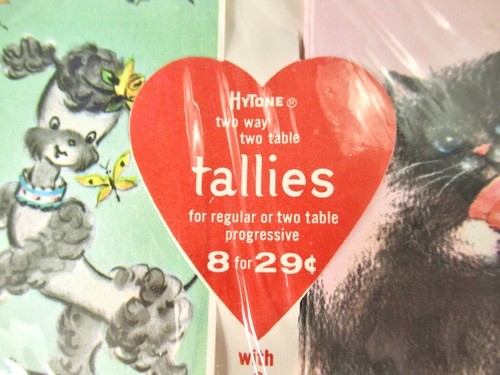 HTF VINTAGE HYTONE BLACK CAT & FRENCH POODLE BRIDGE TALLIES UNOPENED WESTAB - Picture 2 of 3
