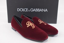 Dolce&Gabbana NWB Loafers / Slippers Size 42 9 US In Red Velvet W/ Gold Logo