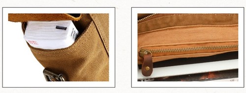 HOT Vintage Men's Canvas Leather Laptop Satchel Briefcase Messenger Shoulder Bag - Picture 10 of 13